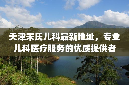 天津宋氏兒科最新地址，專業(yè)兒科醫(yī)療服務(wù)的優(yōu)質(zhì)提供者