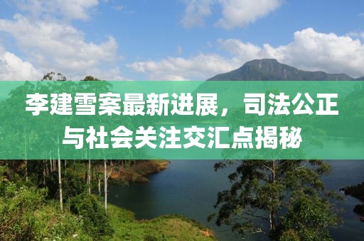 李建雪案最新進(jìn)展，司法公正與社會(huì)關(guān)注交匯點(diǎn)揭秘