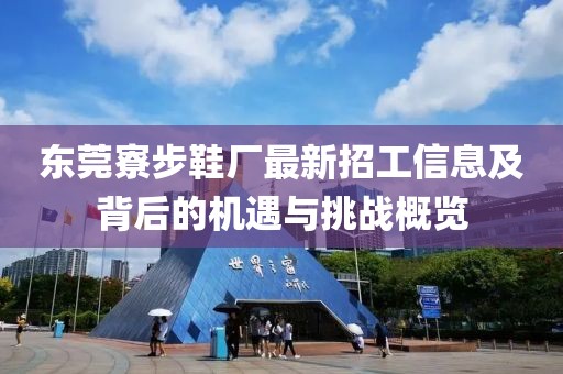 東莞寮步鞋廠(chǎng)最新招工信息及背后的機(jī)遇與挑戰(zhàn)概覽