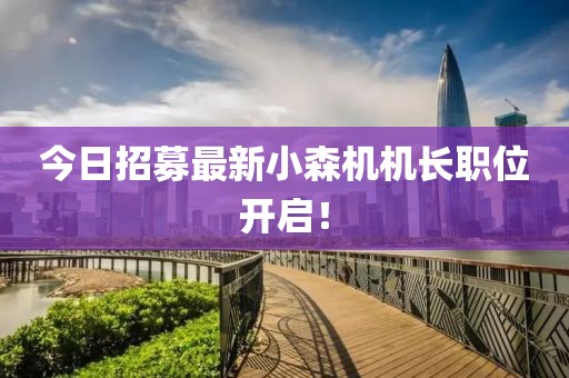 今日招募最新小森機(jī)機(jī)長職位開啟！