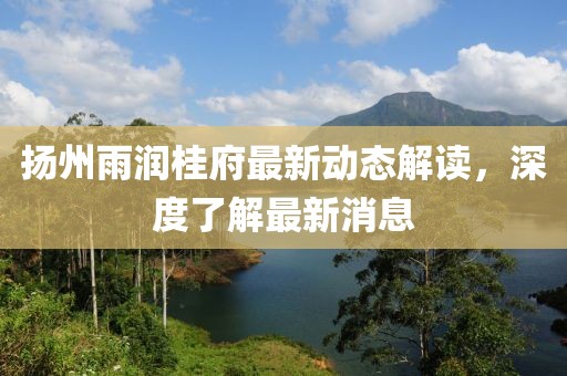揚州雨潤桂府最新動態(tài)解讀，深度了解最新消息