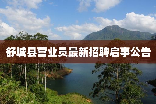 舒城縣營業(yè)員最新招聘啟事公告