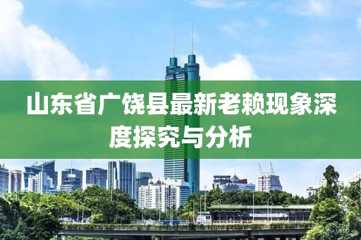 山東省廣饒縣最新老賴(lài)現(xiàn)象深度探究與分析