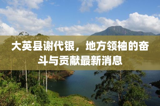 大英縣謝代銀，地方領(lǐng)袖的奮斗與貢獻最新消息