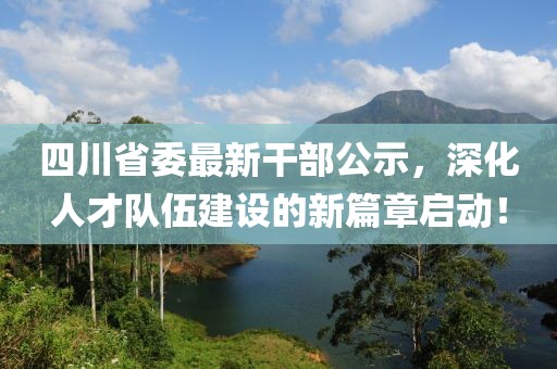 四川省委最新干部公示，深化人才隊(duì)伍建設(shè)的新篇章啟動！
