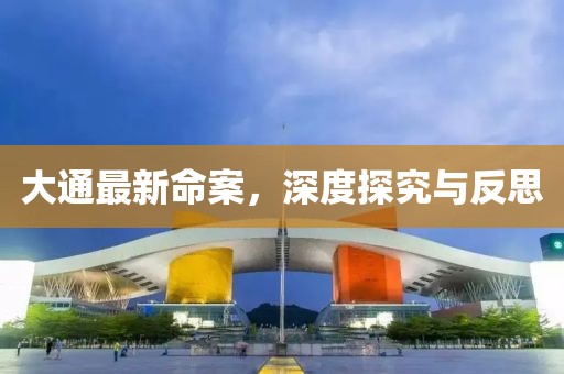 大通最新命案，深度探究與反思