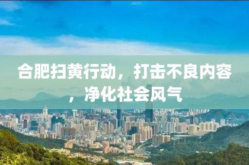 合肥掃黃行動，打擊不良內(nèi)容，凈化社會風(fēng)氣