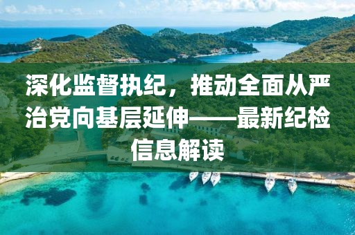 深化監(jiān)督執(zhí)紀(jì)，推動全面從嚴(yán)治黨向基層延伸——最新紀(jì)檢信息解讀
