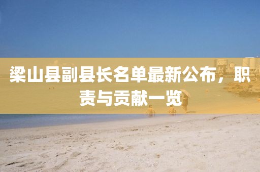 梁山縣副縣長名單最新公布，職責與貢獻一覽