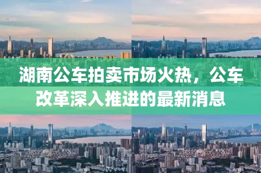湖南公車拍賣市場火熱，公車改革深入推進(jìn)的最新消息