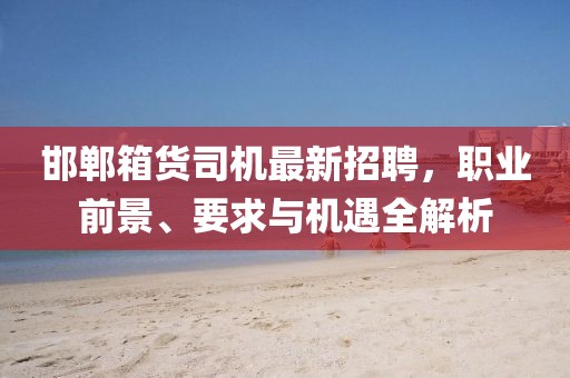 邯鄲箱貨司機(jī)最新招聘，職業(yè)前景、要求與機(jī)遇全解析