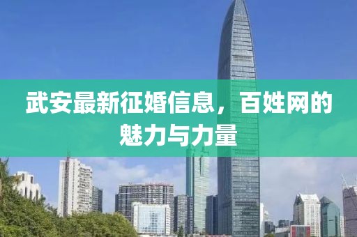 武安最新征婚信息，百姓網(wǎng)的魅力與力量