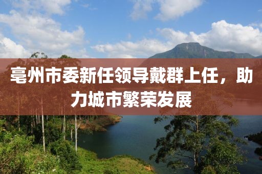 亳州市委新任領(lǐng)導(dǎo)戴群上任，助力城市繁榮發(fā)展
